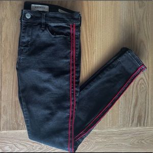 Pacsun Black/Red Striped Racer Jeggings